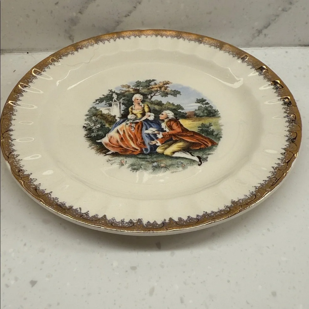 Vintage Cronin China Co. “Courting Couple” Bread Plate – 6.25" [I] - Picture 3 of 4